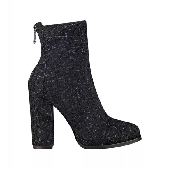 Guess Women’s Vohnda Mid Calf Booties Dark Blue Fabric Size 5.5 - Picture 1 of 5